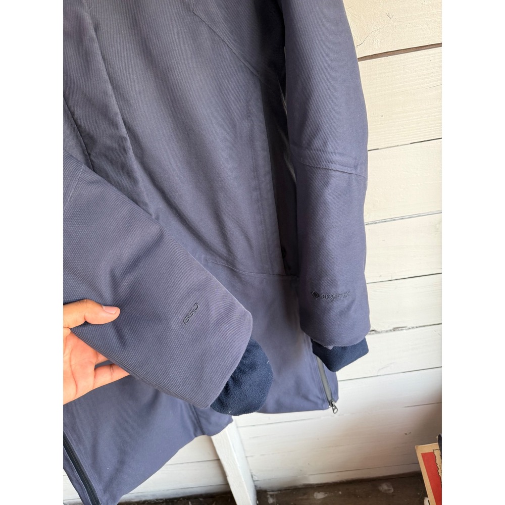 The North Face Gore-Tex 550 Down Parka Navy Blue Faux Fur Hood Jacket Womens M - Picture 2 of 8